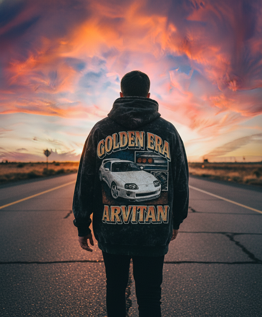 "Golden Era" Supra MK4 | Premium Acid Wash Oversized Hoodie